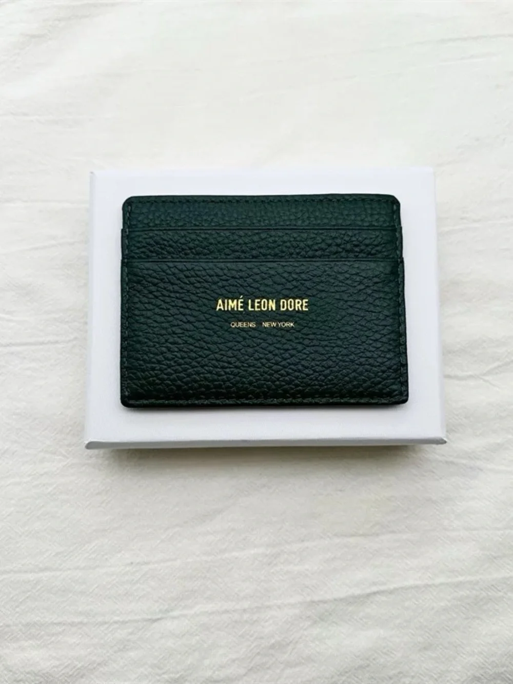 Aimé leon dore green leather cardholder